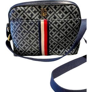 Tommy Hilfiger Rita Logo Print Navy/Red Crossbody Bag
